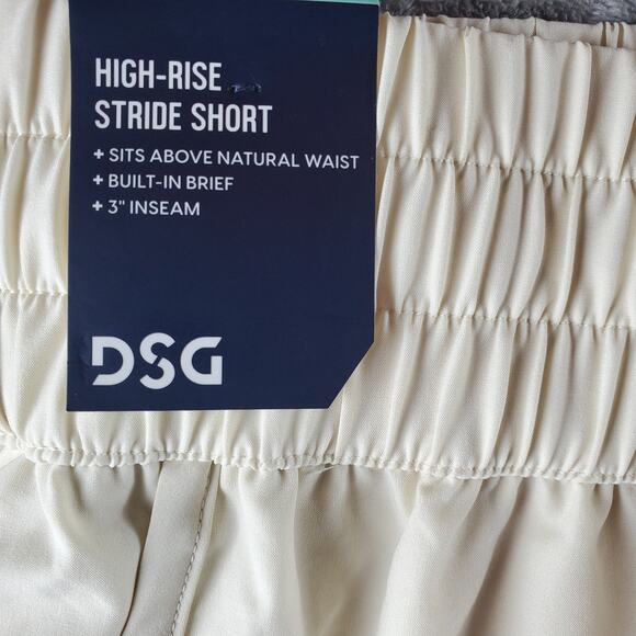 DSG Womens Size 2XL High Rise Running Shorts Light Sand 3in Inseam Lined New - Picture 3 of 7